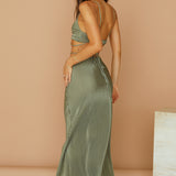 Tropical Nights Maxi Skirt Olive