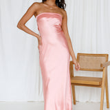 Gleam In Gold Maxi Dress Pink