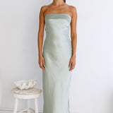 Gleam In Gold Maxi Dress Light Green