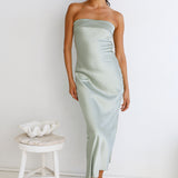 Gleam In Gold Maxi Dress Light Green