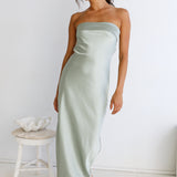 Gleam In Gold Maxi Dress Light Green