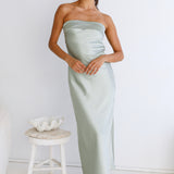 Gleam In Gold Maxi Dress Light Green