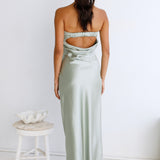 Gleam In Gold Maxi Dress Light Green