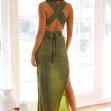 Deeper Hearts Maxi Dress Green