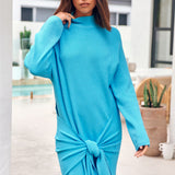 SNDYS Tied Up Knit Dress Blue