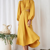 Up All Night Maxi Dress Mustard