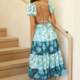 Baby Blooms Maxi Dress Green