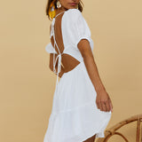 Cherry Wine Dress White