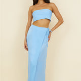 The Right Place Maxi Skirt Blue