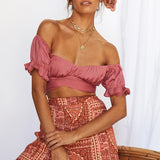 Eyes Like The Earth Crop Top Rose