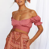 Eyes Like The Earth Crop Top Rose