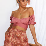 Eyes Like The Earth Crop Top Rose