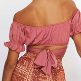 Eyes Like The Earth Crop Top Rose
