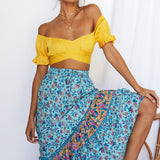 Eyes Like The Earth Crop Top Yellow