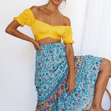 Eyes Like The Earth Crop Top Yellow
