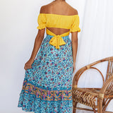 Eyes Like The Earth Crop Top Yellow