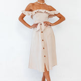 Deep End Midi Dress Beige