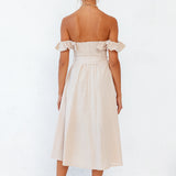 Deep End Midi Dress Beige