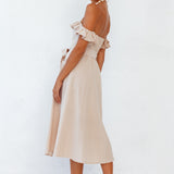 Deep End Midi Dress Beige