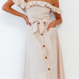 Deep End Midi Dress Beige