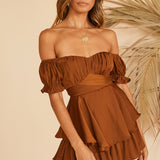 Flashing Lights Playsuit Brown
