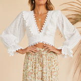 From Paris With Love Crop Top White