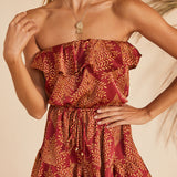 Earth Spinning Playsuit Wine
