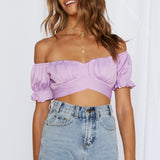 Eyes Like The Earth Crop Top Lilac