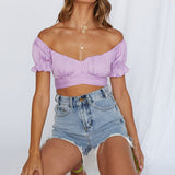 Eyes Like The Earth Crop Top Lilac