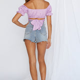 Eyes Like The Earth Crop Top Lilac
