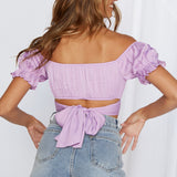 Eyes Like The Earth Crop Top Lilac