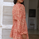 FINDERS KEEPERS Peppa Long Sleeve Dress Peach Harvest