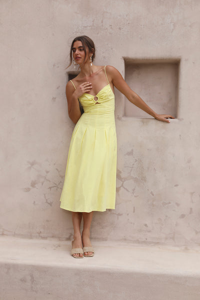 Sweet Canary Midi Dress Yellow