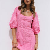 Crashing Into You Dress Pink