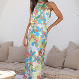 Garden Orchid Maxi Dress Blue