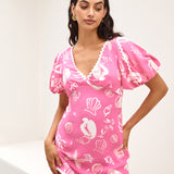 Seashell Searching Mini Dress Pink