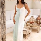 Resort Relaxation Knit Maxi Dress Green