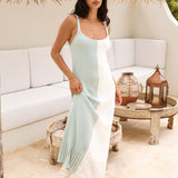 Resort Relaxation Knit Maxi Dress Green