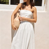 Deep Breaths Strapless Maxi Dress White