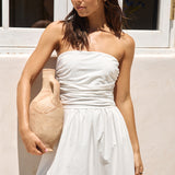 Deep Breaths Strapless Maxi Dress White