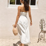 Deep Breaths Strapless Maxi Dress White