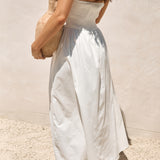 Deep Breaths Strapless Maxi Dress White