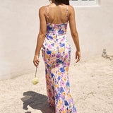 On Your Wishlist Satin Maxi Dress Multi