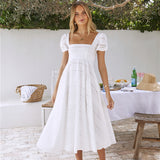 Honeysuckle Haven Maxi Dress White