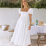 Honeysuckle Haven Maxi Dress White