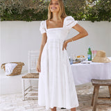 Honeysuckle Haven Maxi Dress White