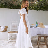 Honeysuckle Haven Maxi Dress White