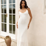 Soft Sand Knit Maxi Dress White