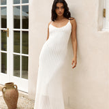 Soft Sand Knit Maxi Dress White