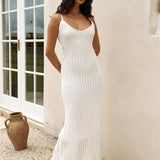 Soft Sand Knit Maxi Dress White